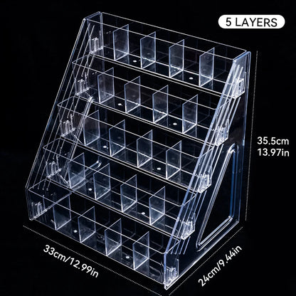 Multi-Layer Acrylic Nail Polish Display Rack – 3/4/5/6/7 Tier Transparent Organizer