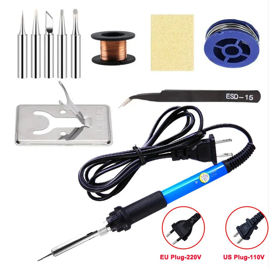 60W Adjustable Temperature Electric Soldering Iron – Precision Welding & Repair Tool (Check Local Voltage)