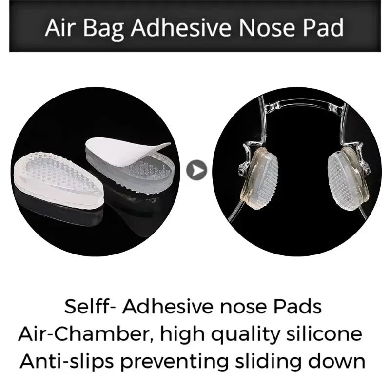 Silicone Glasses Nose Pads – Soft Non-Slip Transparent Air Cushion, Self-Adhesive Eyewear Accessory