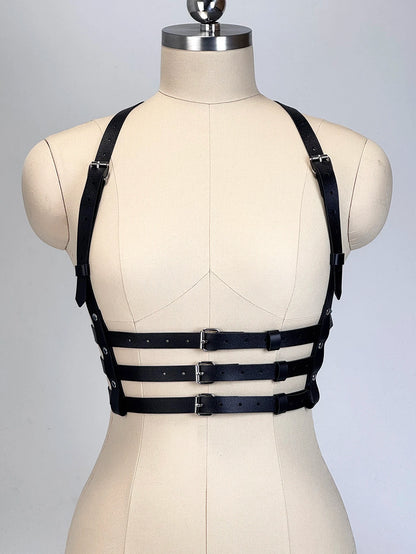 Women’s Punk Fashion Body Harness Belt, Gothic Street Style Waist Corset Suspenders Clothing Accessory
