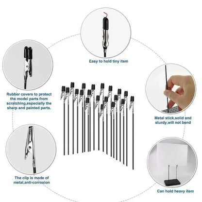 Magnetic Flexible Alligator Clips - DIY Electric Test Crocodile Clips & Photo Holder Clamps