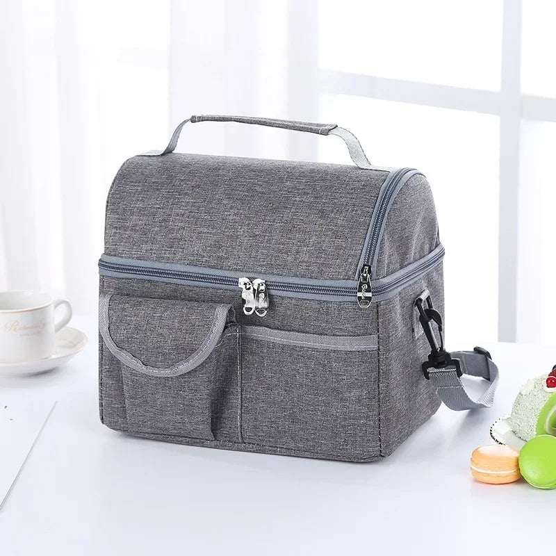 Reusable Insulated Lunch Bag 8L – Leakproof Waterproof Thermal Cooler & Warm Keeper Lunch Box for Men and Women, Multifunctional Carry Bag