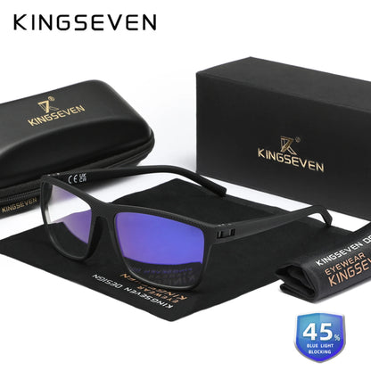 99% Blue Light Blocking Glasses — KINGSEVEN Transparent Lens Computer Eyeglasses