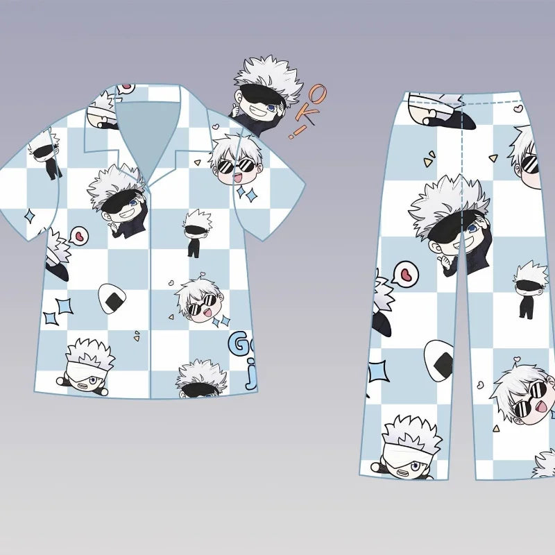 Jujutsu Kaisen Gojo Satoru Anime Pajamas Set – Cute Spring & Summer Couples Homewear, Birthday Gift