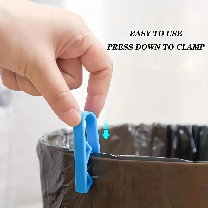 10pcs Non-Slip Trash Bag Clips – Innovative Garbage Can Holder Clips, Secure Bag Fixing Dividers for Home Kitchen Use, Durable Waste Bin Accessories