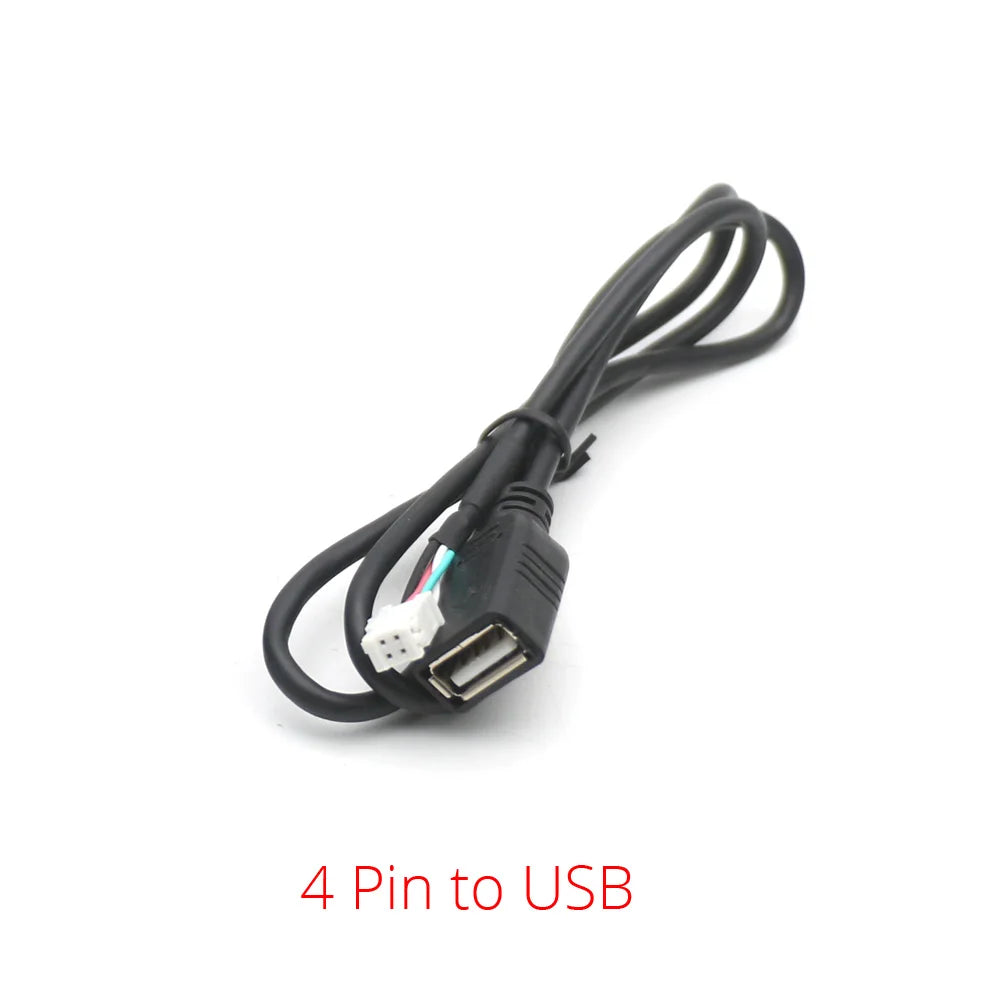 Dual USB Dashboard Mount Panel Extension Cable – 4/6 Pin Shielded Adapter for Car, Truck, Boat, Motorcycle, Android Head Unit