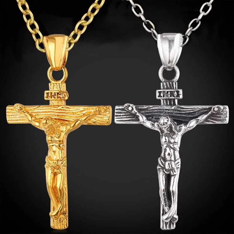 Wu's 2022 Easter Cross Necklace - Retro Hip Hop Clavicle Chain for Men, Popular Fashion Jewelry