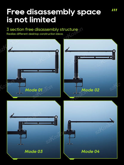 Adjustable Microphone Boom Arm - Low Profile Mic Stand with Cable Management for Gaming, Streaming & Podcast Microphones