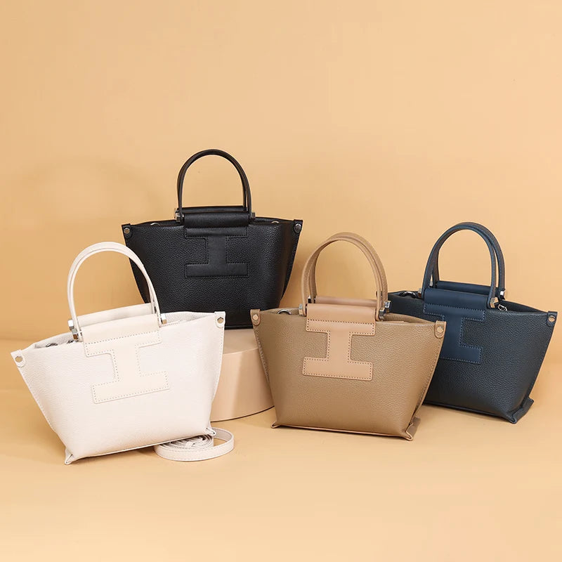 Luxury Cowhide Women’s Tote Bag – High-Quality Genuine Leather Shoulder and Crossbody Handbag, Fashionable Sac A Main