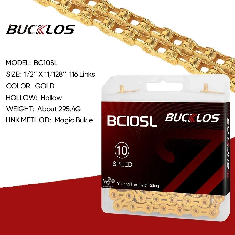 BUCKLOS MTB Bike Chain – 12 & 11 Speed Mountain & Road Bicycle Chain, Compatible with 8-12 Speed Cycling Parts