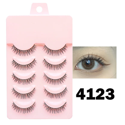 Manga Style Soft Natural False Eyelashes Wispy Thick Daily Wear Makeup Lashes