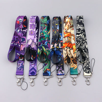 Anime Gengar Lanyard for Keys – Cartoon ID Card, Mobile Phone Strap, USB Badge Holder, DIY Keychain Gift