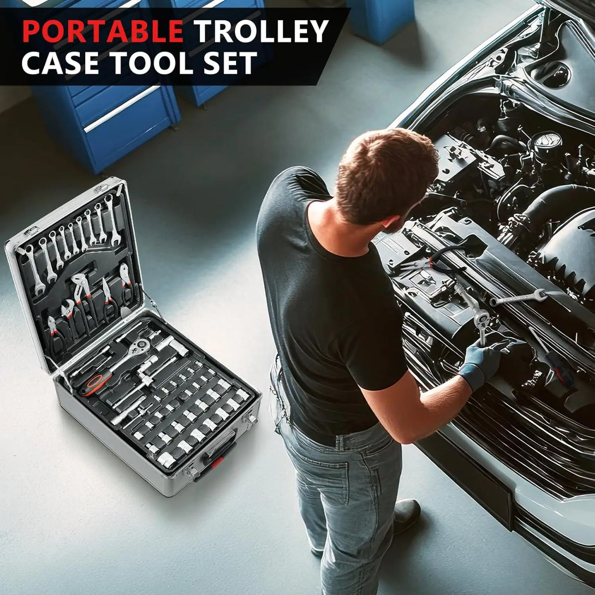 799-Piece Tool Set with Trolley Case - Complete Home Repair & Mechanic Hand Tool Kit