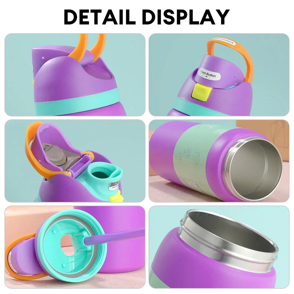 32oz Vacuum Insulated Stainless Steel Water Bottle with Straw – Thermal Cup for Outdoor Sports, Camping & Hiking