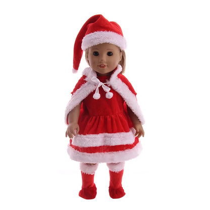 Pop Doll Christmas Outfit — Dress, Top & Pants Set for 18-Inch American and 43CM Reborn Baby Dolls, Our Generation Girl’s Toy Accessories