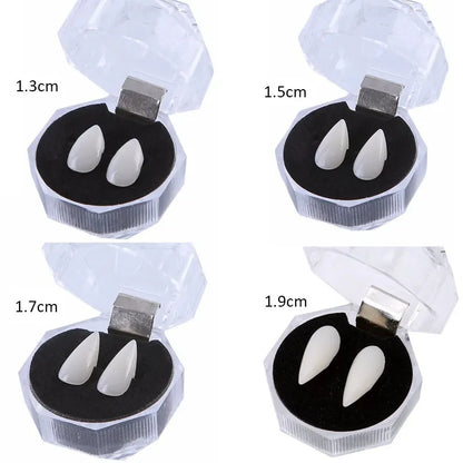 Vampire Fangs False Teeth - Halloween Costume Props with Denture Adhesive for Parties & Decor
