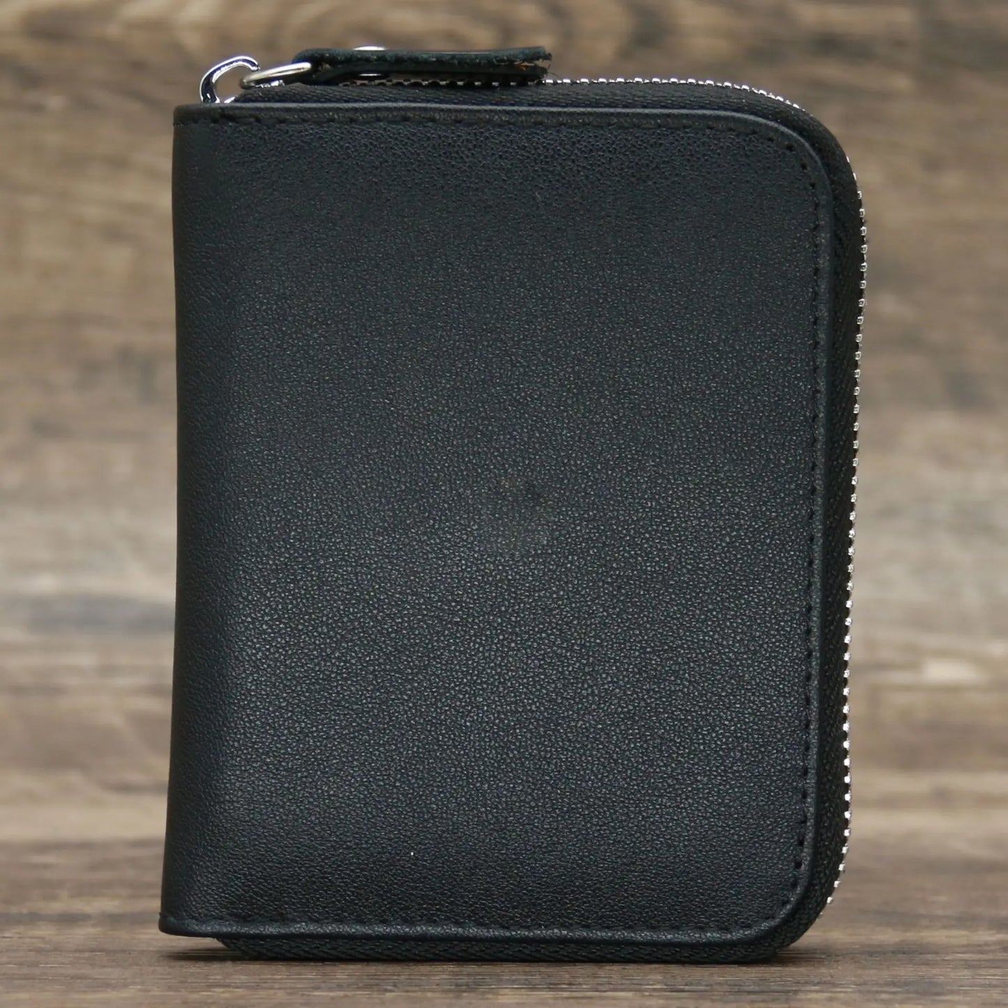 Men’s Genuine Leather Zipper Wallet – Compact Short Purse with Credit Card Slots, Cash & Coin Pocket
