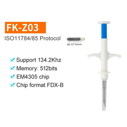 100-Pack EM4305 134.2KHz FDX-B Animal Microchip – International Standard Pet ID Chip with Syringe for Dogs