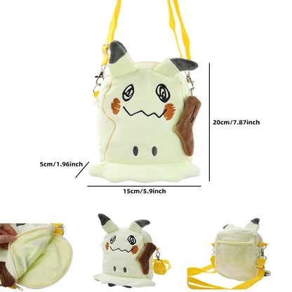 Gengar Mimikyu Snorlax Rowlet Lucario Charmander Plush Backpack — Pokémon Anime Shoulder Bag Toy Doll