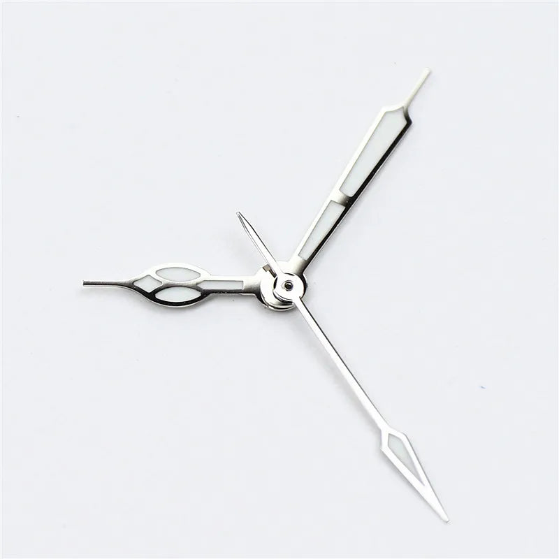 High-Quality Vintage Watch Hands - Polished BGW9 & C3 Luminescent Blue/Green Pointer for Seiko NH35/NH36 Movement Conversion