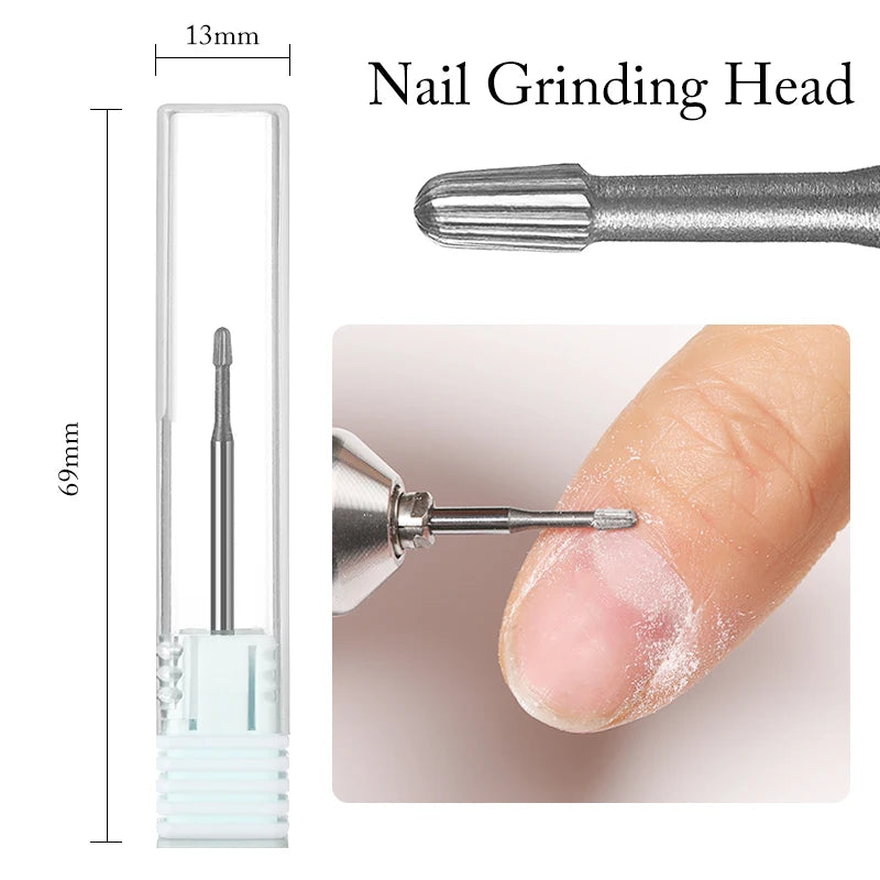Professional Cuticle Care: 1 Pc Tungsten Carbide Safety Nail Drill Bit - 3/32" Shaft for Electric Nail File Machine - Effective Cuticle Remover