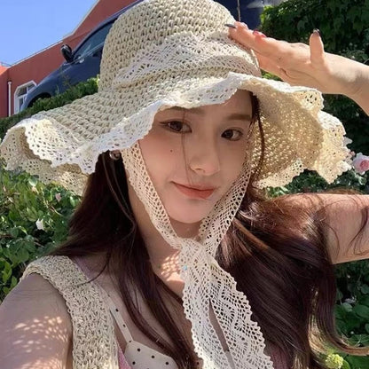 Women’s Wide Brim Sun Hat – Large Foldable Summer Straw Hat with UV Protection for Beach & Outdoor Use