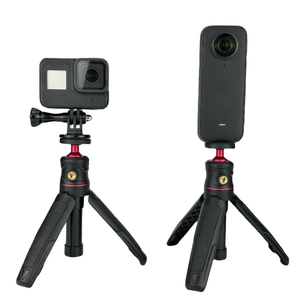Extendable Mini Camera Tripod with 360° Ball Head - Portable Vlog Travel Selfie Stick Handle for GoPro, Insta360, DJI, SLR