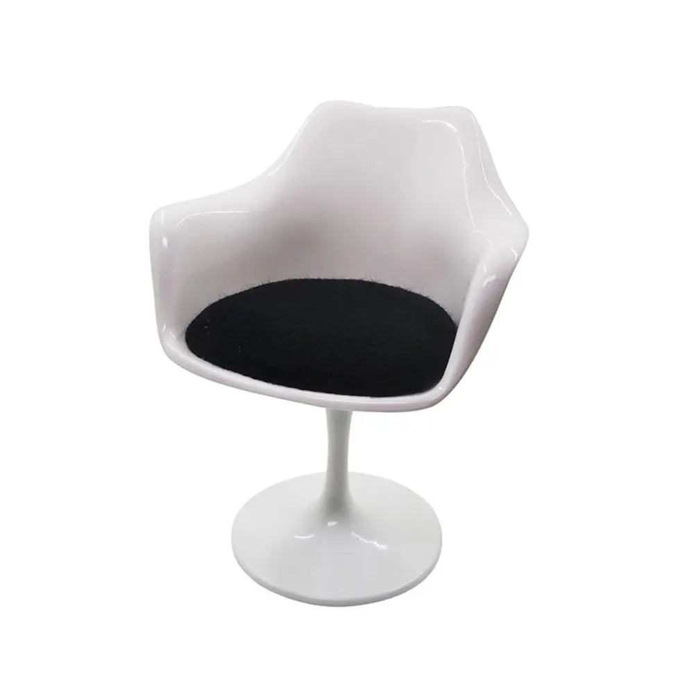 1/6 Scale Doll Round Legged Chair – Miniature Rotating Leisure Chair for Dollhouse & Photo Props