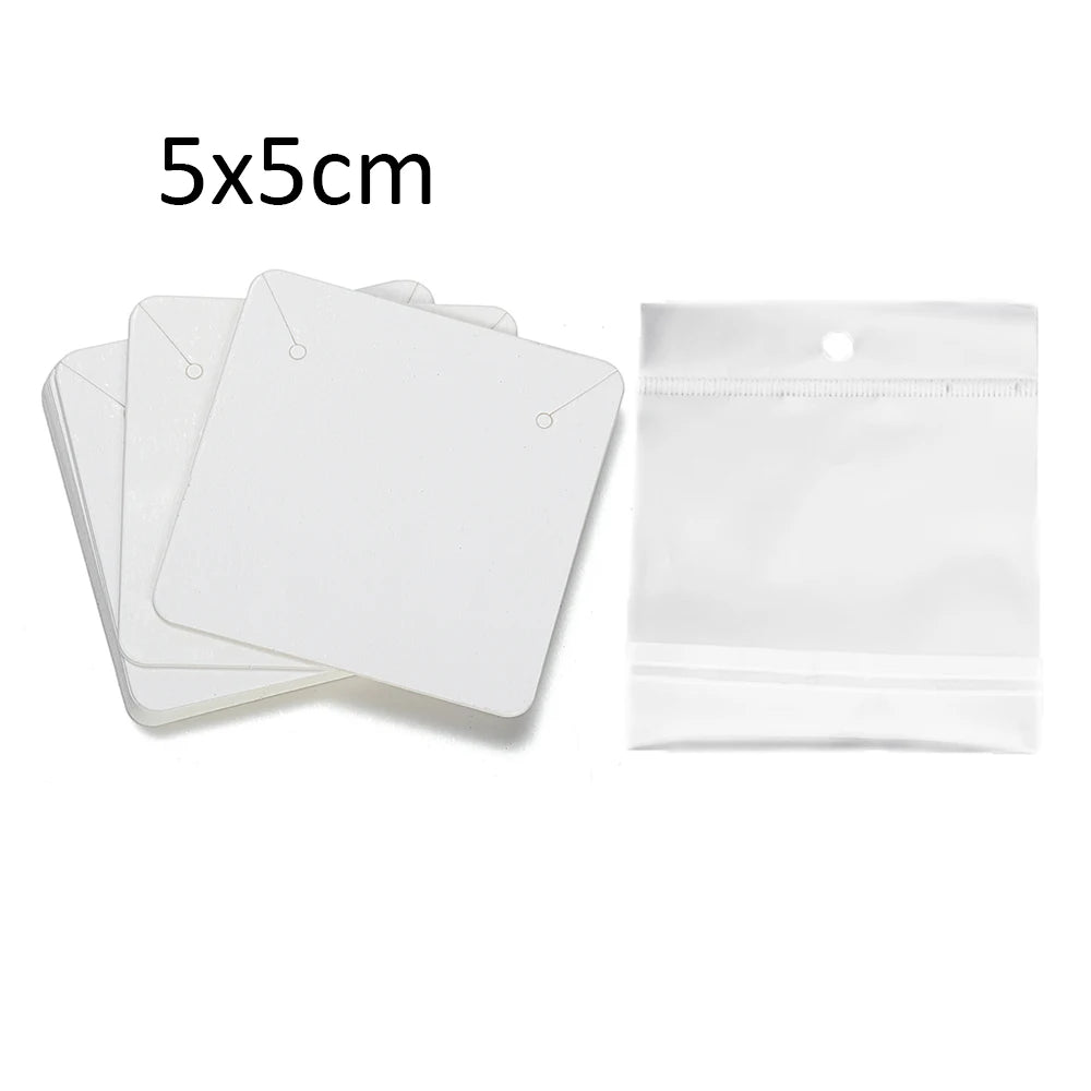 50 Sets Earring & Necklace Display Cards with Self-Seal Kraft Paper Bags – DIY Jewelry Packaging