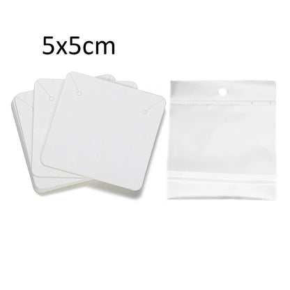 50 Sets Earring & Necklace Display Cards with Self-Seal Kraft Paper Bags – DIY Jewelry Packaging