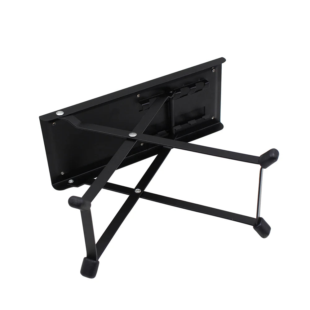 Guitar Foot Stool – 4 Position Height Adjustable, Foldable Pedal Rest for Guitar, Black Footstool for Guitar Pedal Accessories
