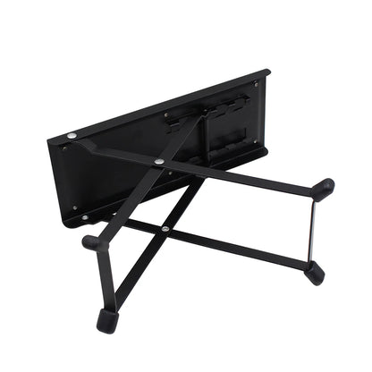 Guitar Foot Stool – 4 Position Height Adjustable, Foldable Pedal Rest for Guitar, Black Footstool for Guitar Pedal Accessories