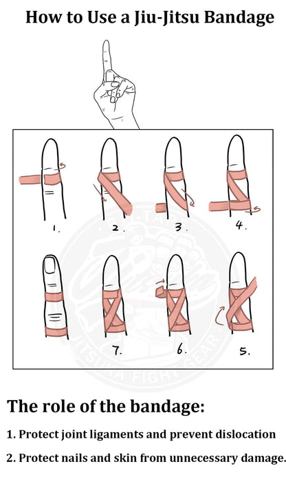 Jiu-Jitsu Finger Tape - Elastic Self-Adhesive Bandage Protection for BJJ Sports
