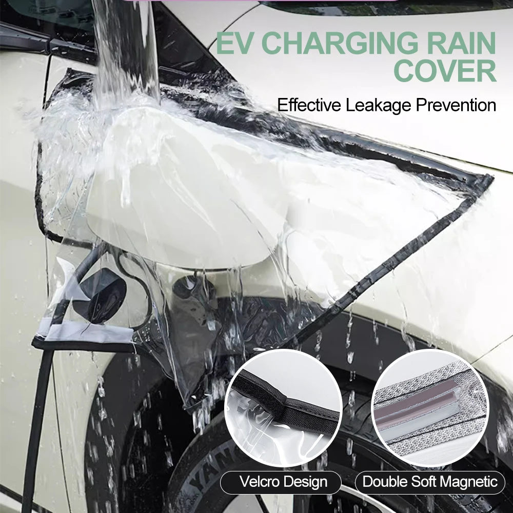 Electric Vehicle Charger Port Cover – Rainproof and Dustproof Outdoor Protection for Tesla Model 3/Y Sedan SUV Car Accessories