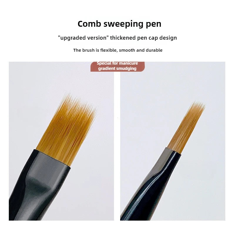 Gradient Nail Art Brush – Acrylic Ombre Pen, DIY UV Gel Painting & Drawing Flowers Nails Brush for Salon Manicure Tools