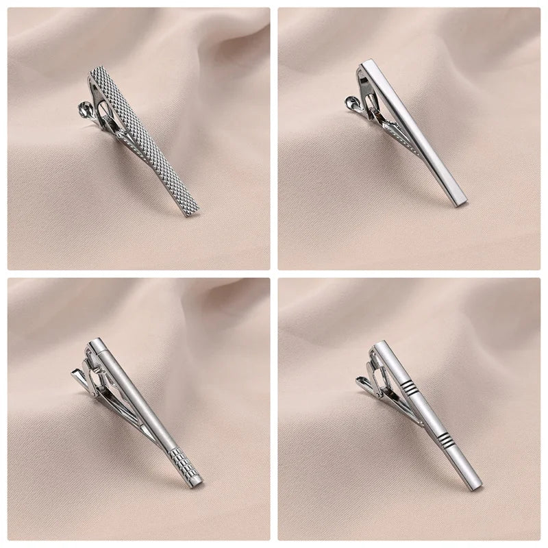 Men's Tie Clip & Cufflink Set - 7/8/10 Piece Luxury Gift Box Jewelry for Weddings & Formal Wear