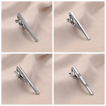 Men's Tie Clip & Cufflink Set - 7/8/10 Piece Luxury Gift Box Jewelry for Weddings & Formal Wear