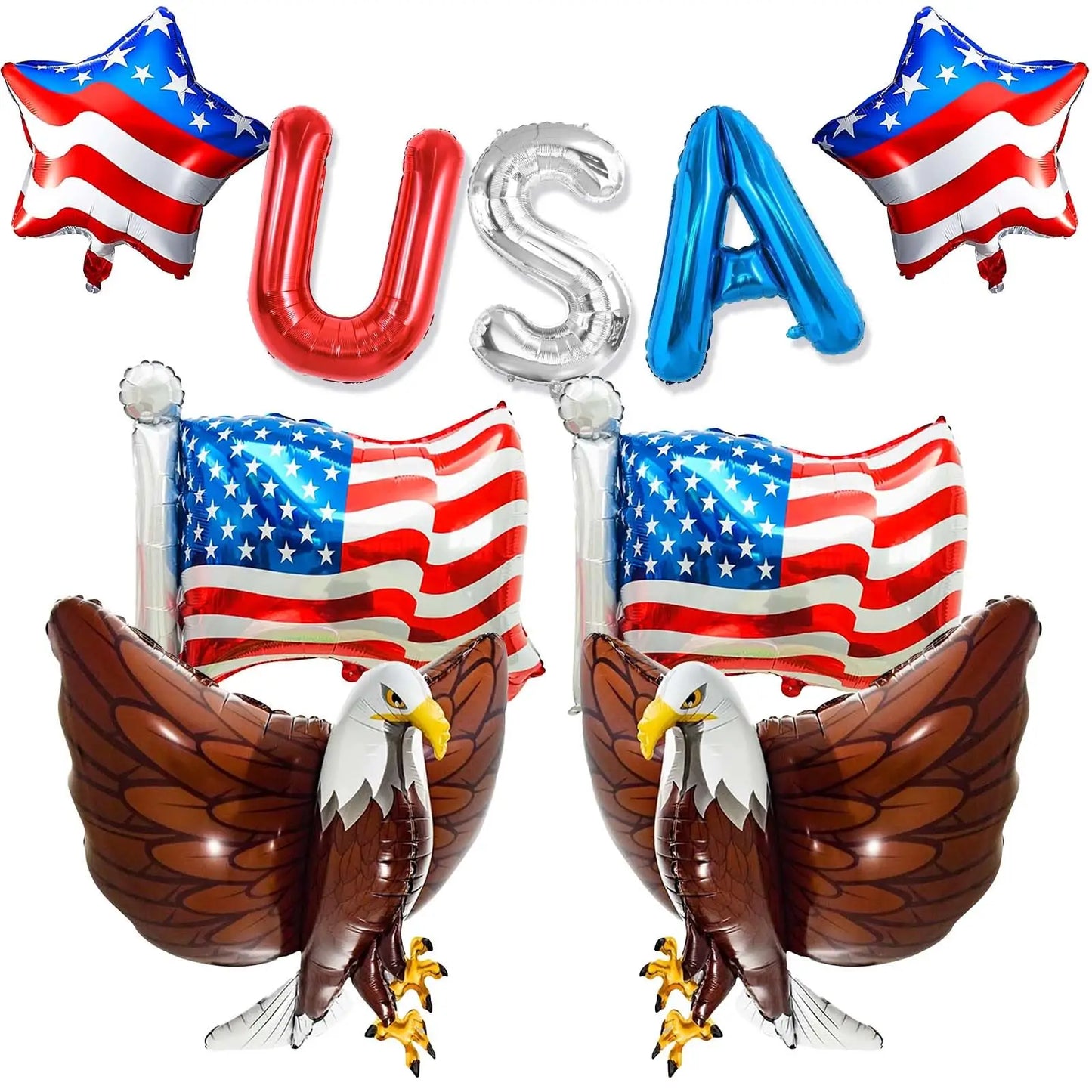 American Flag Balloon Set – Independence Day Foil Balloons for 4th of July USA Patriotic Party Decorations
