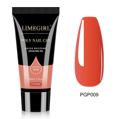 LIMEGIRL 30ml Nail Extension Gel – Glitter Soak-Off Acrylic UV Poly Gel for Quick Nail Build & Manicure