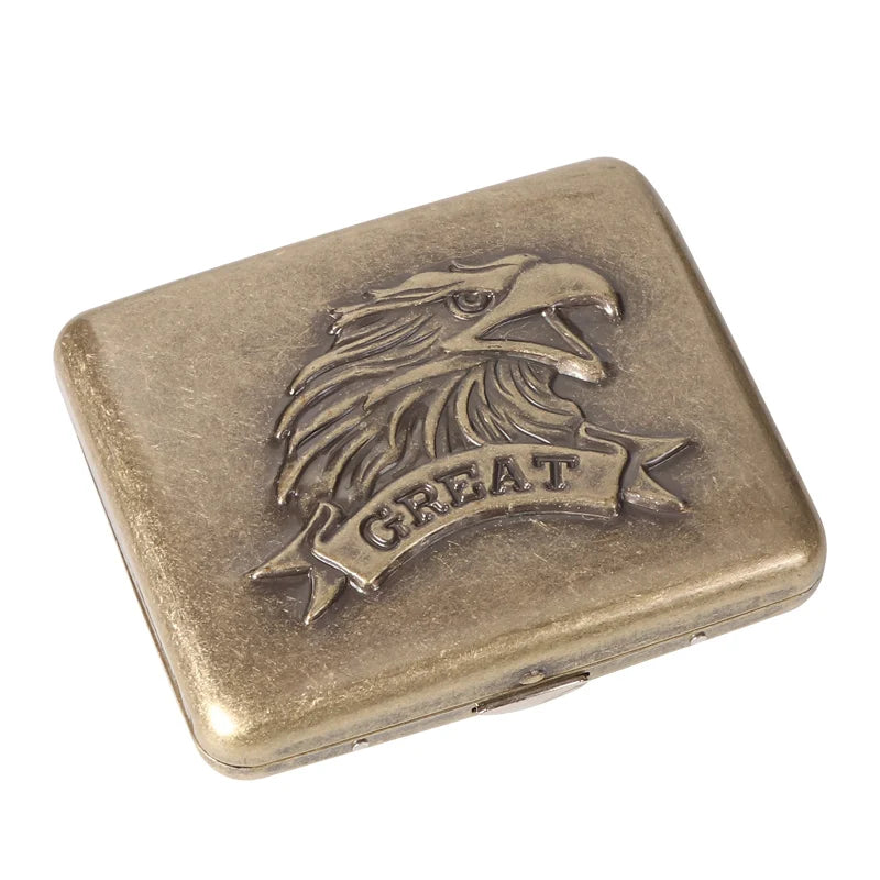 Retro Cigarette Case - Portable 20-Capacity Metal Cigarette Storage Box & Smoking Accessory