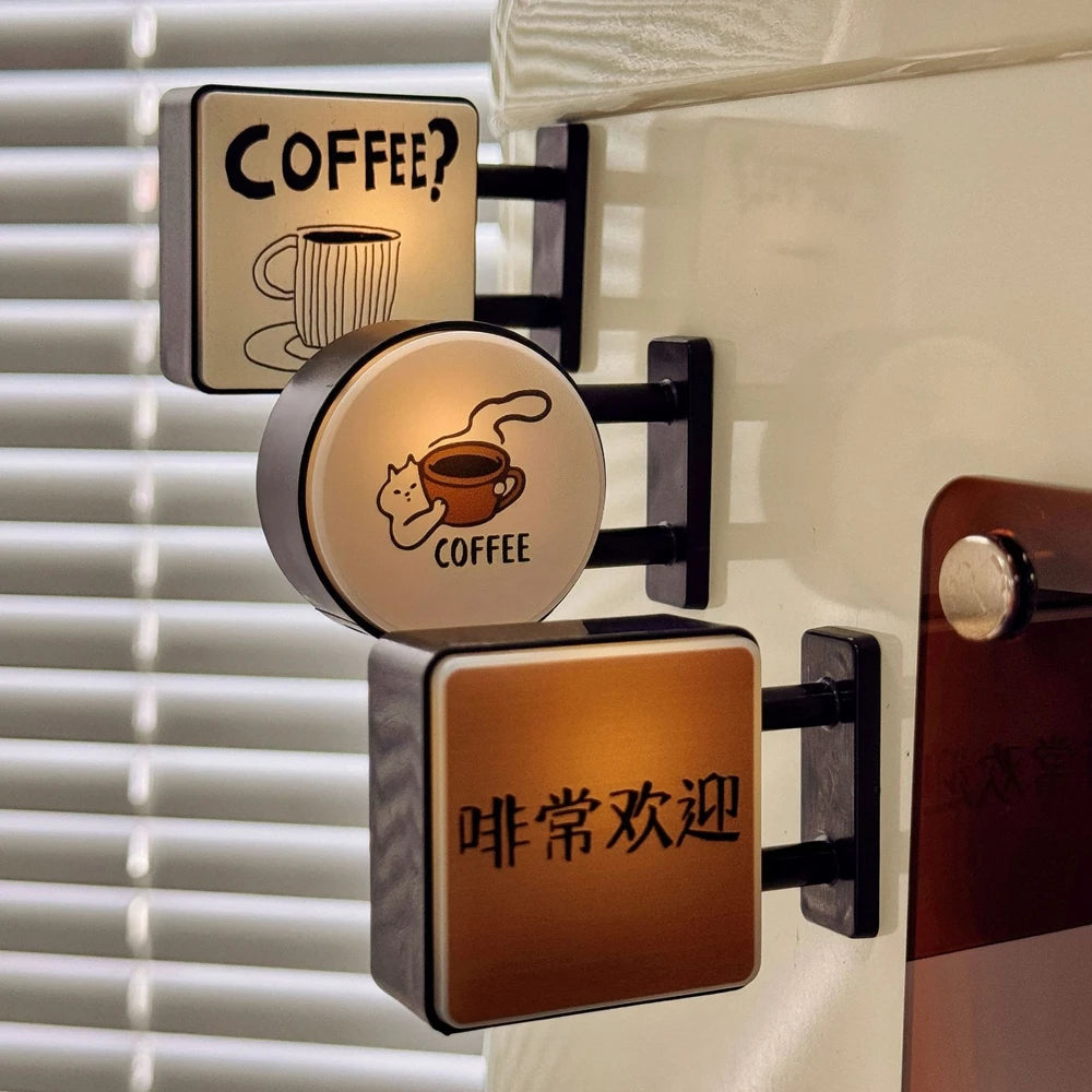 Mini Coffee Lightbox Fridge Magnet - Creative Luminous Magnetic Souvenir for Home Decor and Gifts