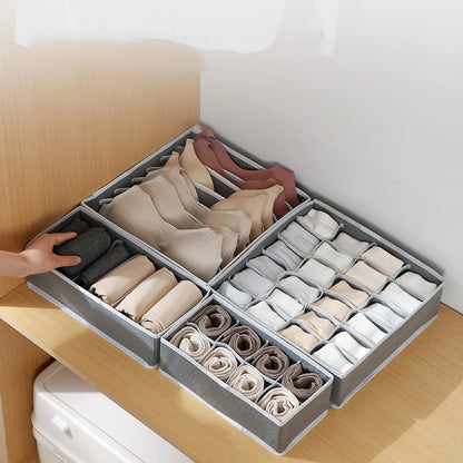 Sock & Underwear Organizer Drawer Divider – Foldable Closet Storage Bins for Bra, Underpants, Scarves, and Ties