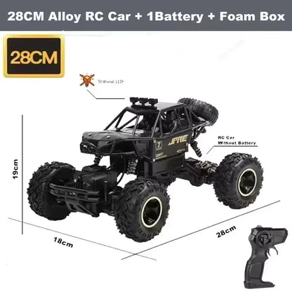 1:12/16 RC Off-Road Truck – 4WD Remote Control Car with Metal Shell & LED Lights for Kids