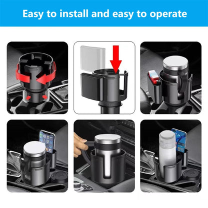 Car Cup Holder Expander : Multipurpose Auto Interior Organizer with Phone Holder - Expandable Storage Accessories for Convenient Organization