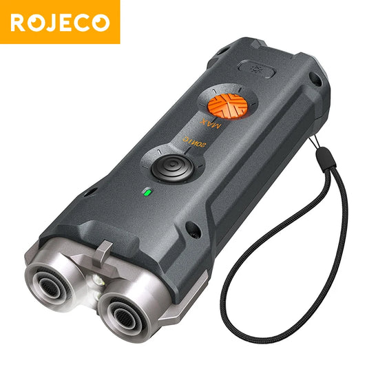 ROJECO 2-in-1 Ultrasonic Dog Training & Anti-Barking Device - Rechargeable Dog Repeller with Flashlight for Training & Deterrence