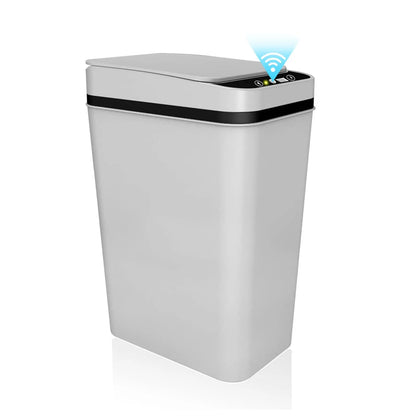 Touchless Automatic Bathroom Trash Can – Slim Motion Sensor Smart Garbage Bin with Lid for Bedroom, Office & Living Room