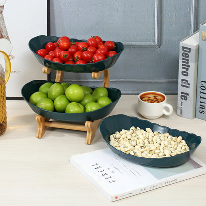 2/3 Layer Plastic Fruit Plate – Modern Snack Dish, Candy Dish & Cake Stand for Home & Living Room