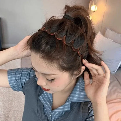 Fashion Wave Headbands for Women – Solid Color Toothed Non-Slip Hair Bands, Face Wash & Sports Hairbands, Hair Accessories for Girls