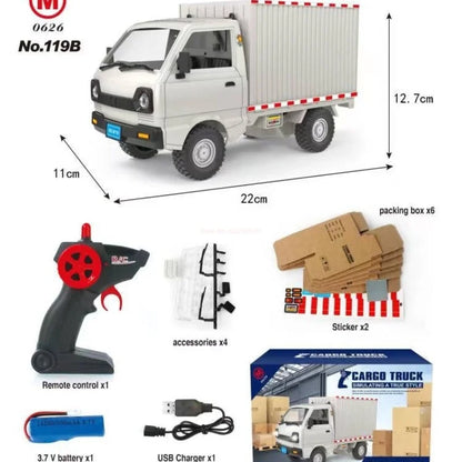 1:10/1:16 WPL D12 RC Drift & Climbing Truck with LED Lights – Electric Toy Car Model for Boys, Perfect Christmas Gift