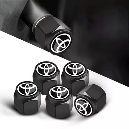 5PCS Car Tire Valve Stem Caps – Dustproof Cover Accessories for Toyota Hilux, Aygo, Yaris, Ractis, Corolla, Camry, CHR, Auris, Tacoma